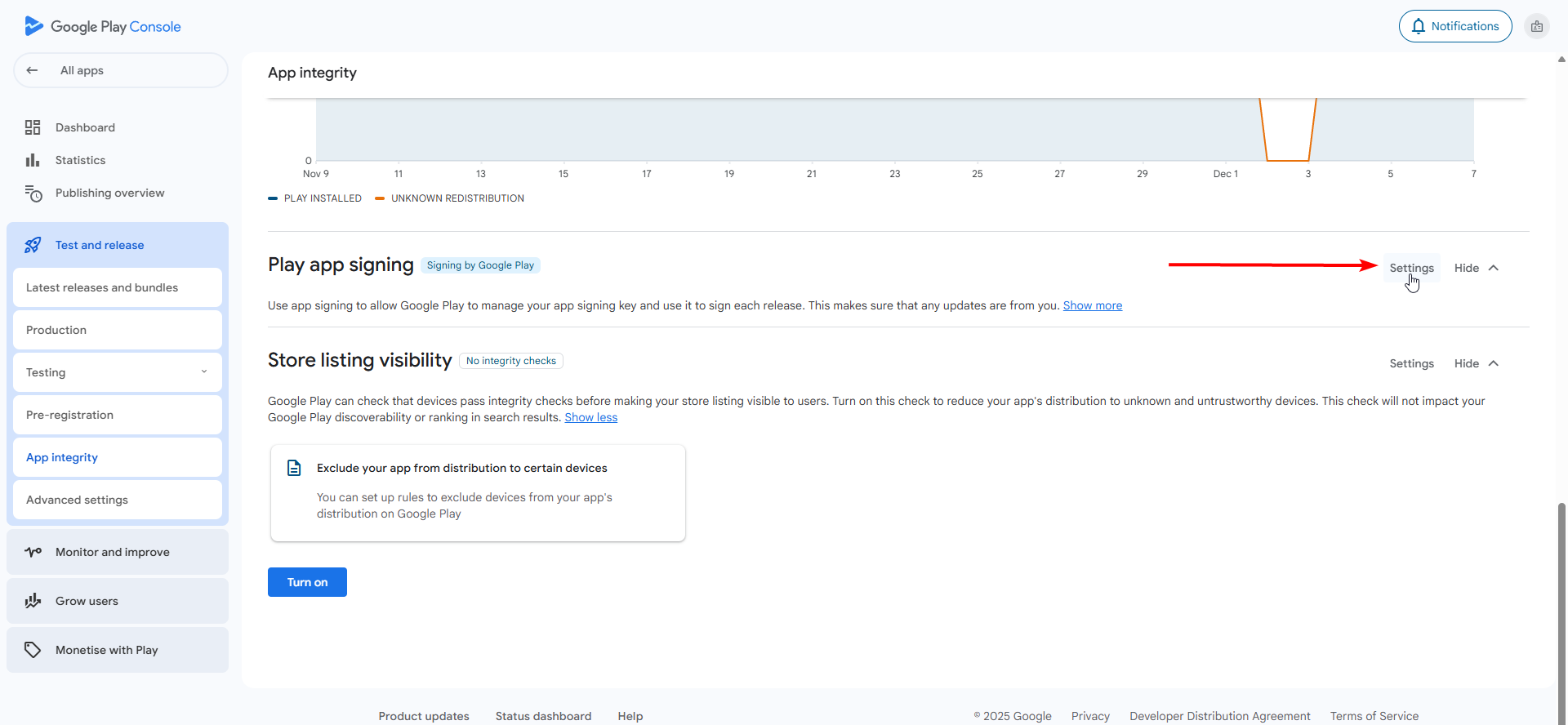 App signing section overview